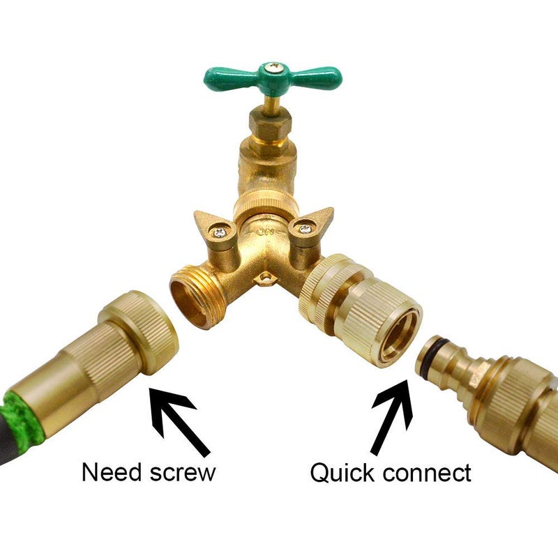 HQMPC Garden Hose Quick Connect Solid Brass Quick Connector Garden Hose Fitting Water Hose Connectors 3/4 inch GHT (4Sets) - Image 5